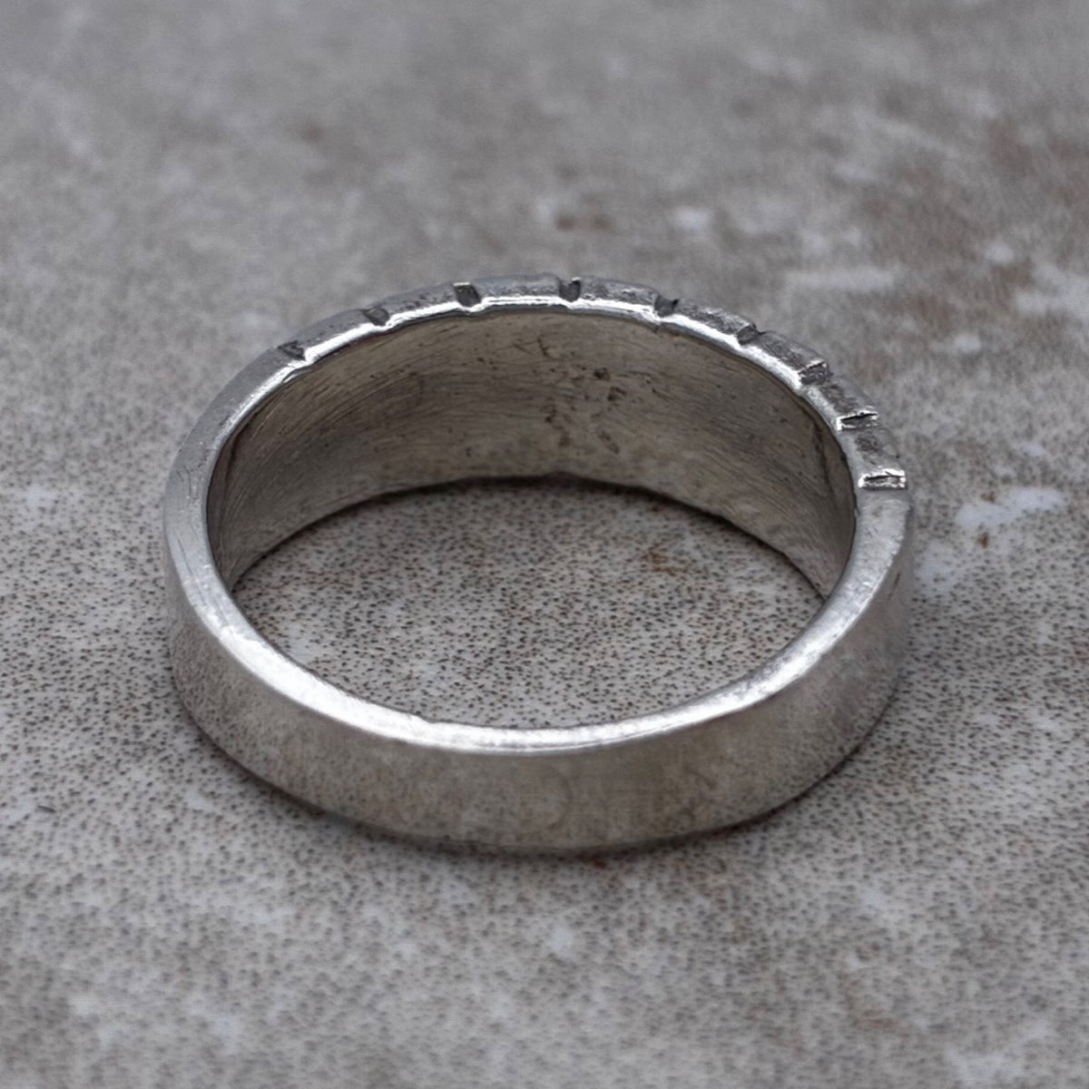 Sterling Marcasite Geometric Band Ring – Size 5.5