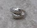 Sterling Modernist Textured Bypass Ring – Size 8.5