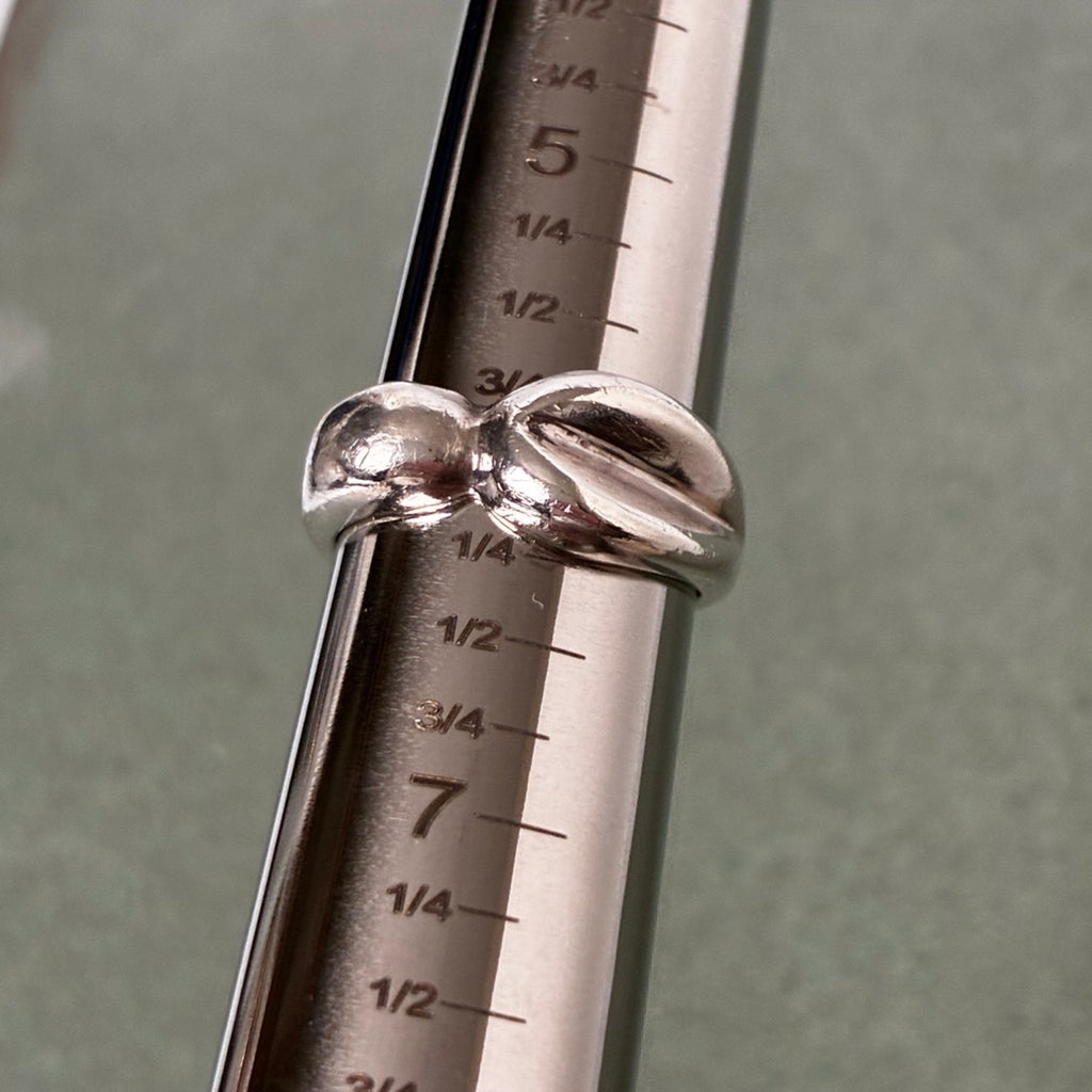 Mexican Sterling Modernist Fold Ring — Size 6
