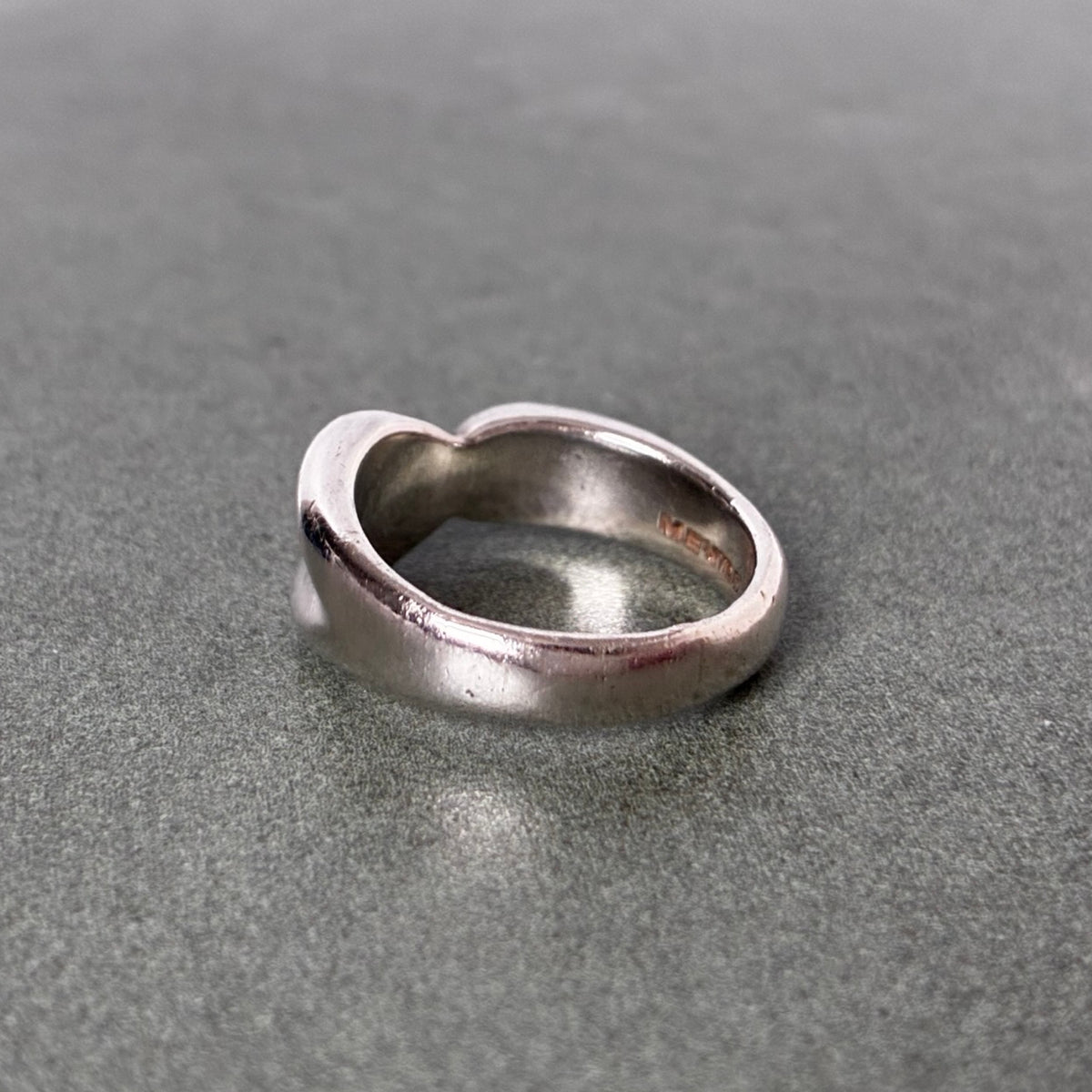 Mexican Sterling Modernist Fold Ring — Size 6