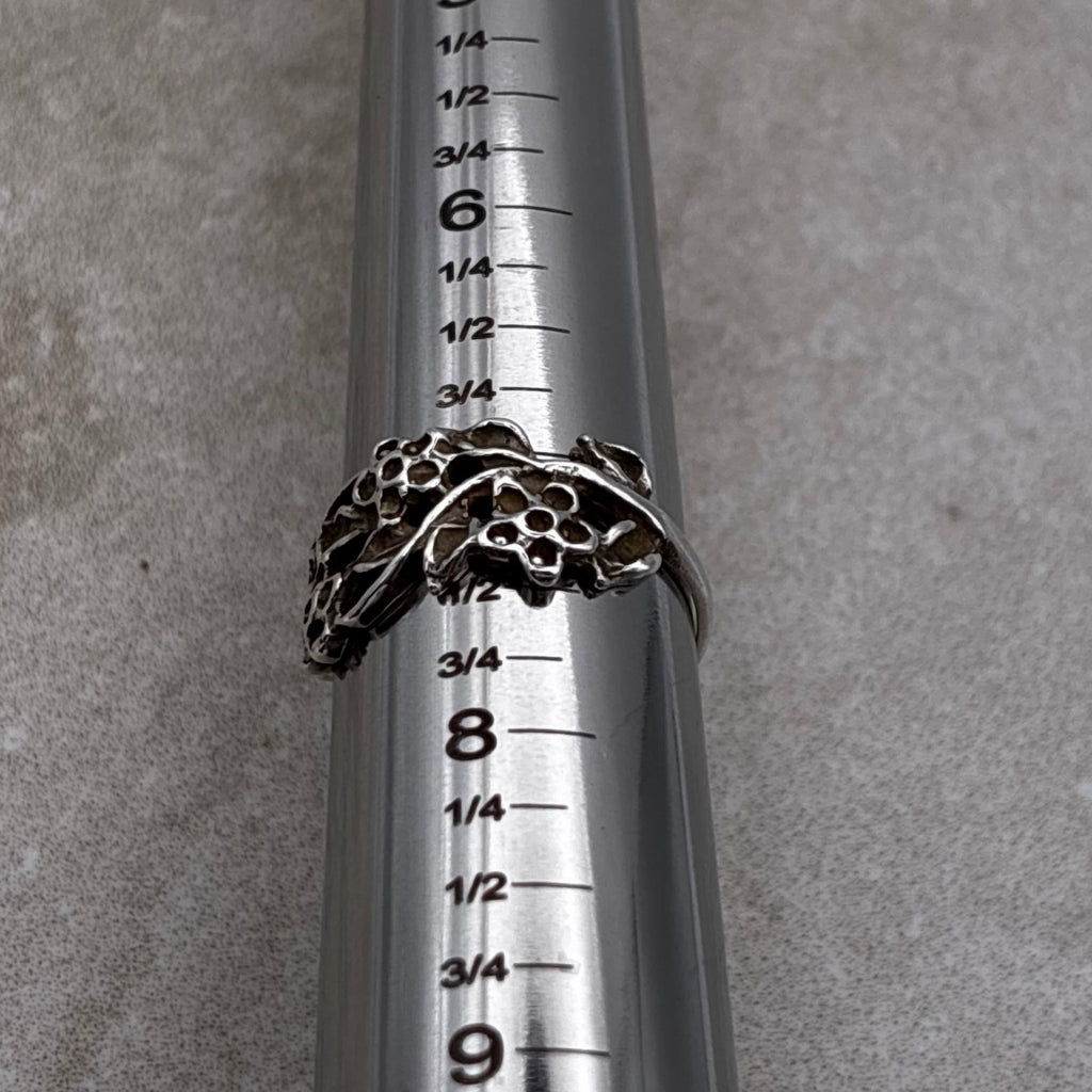 Sterling Botanical Vine Openwork Ring – Size 7.25