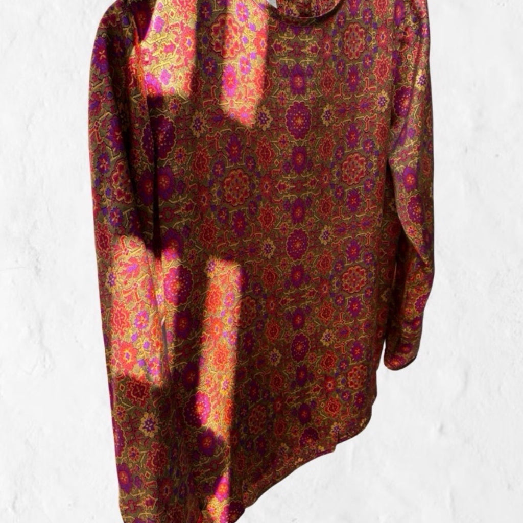 Salvatore Ferragamo Italy 100% Silk Vintage Blouse 4 S