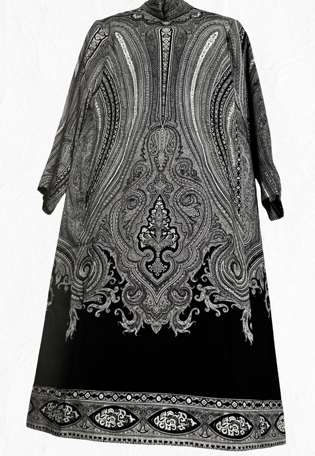 Pauline Trigère Archival Vintage Elegant Bohemian Evening Dress + Scarf Set