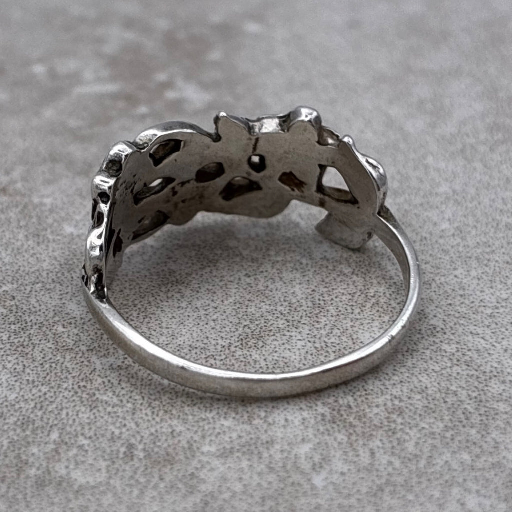 Sterling Botanical Vine Openwork Ring – Size 7.25