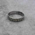 Sterling Greek Key Ring — Size 7.5