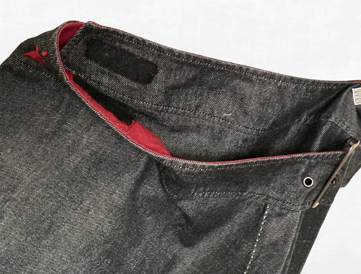 Vintage Cop. Copine Paris Denim Wrap Midi Skirt Buckle Asymmetrical France S