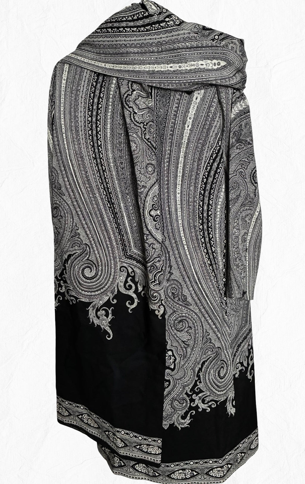 Pauline Trigère Archival Vintage Elegant Bohemian Evening Dress + Scarf Set