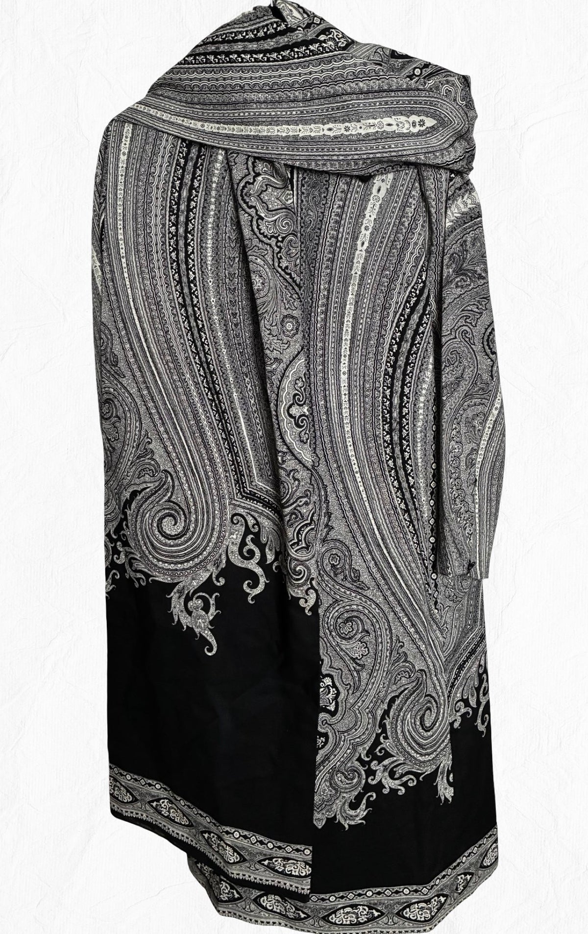 Pauline Trigère Archival Vintage Elegant Bohemian Evening Dress + Scarf Set