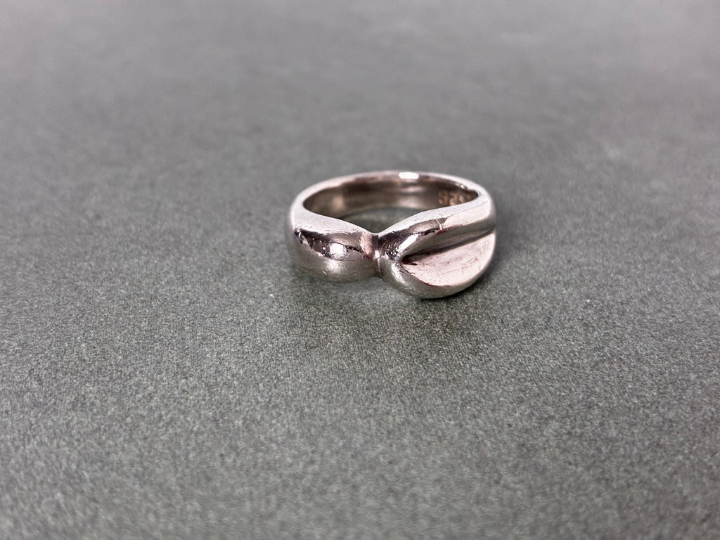 Mexican Sterling Modernist Fold Ring — Size 6