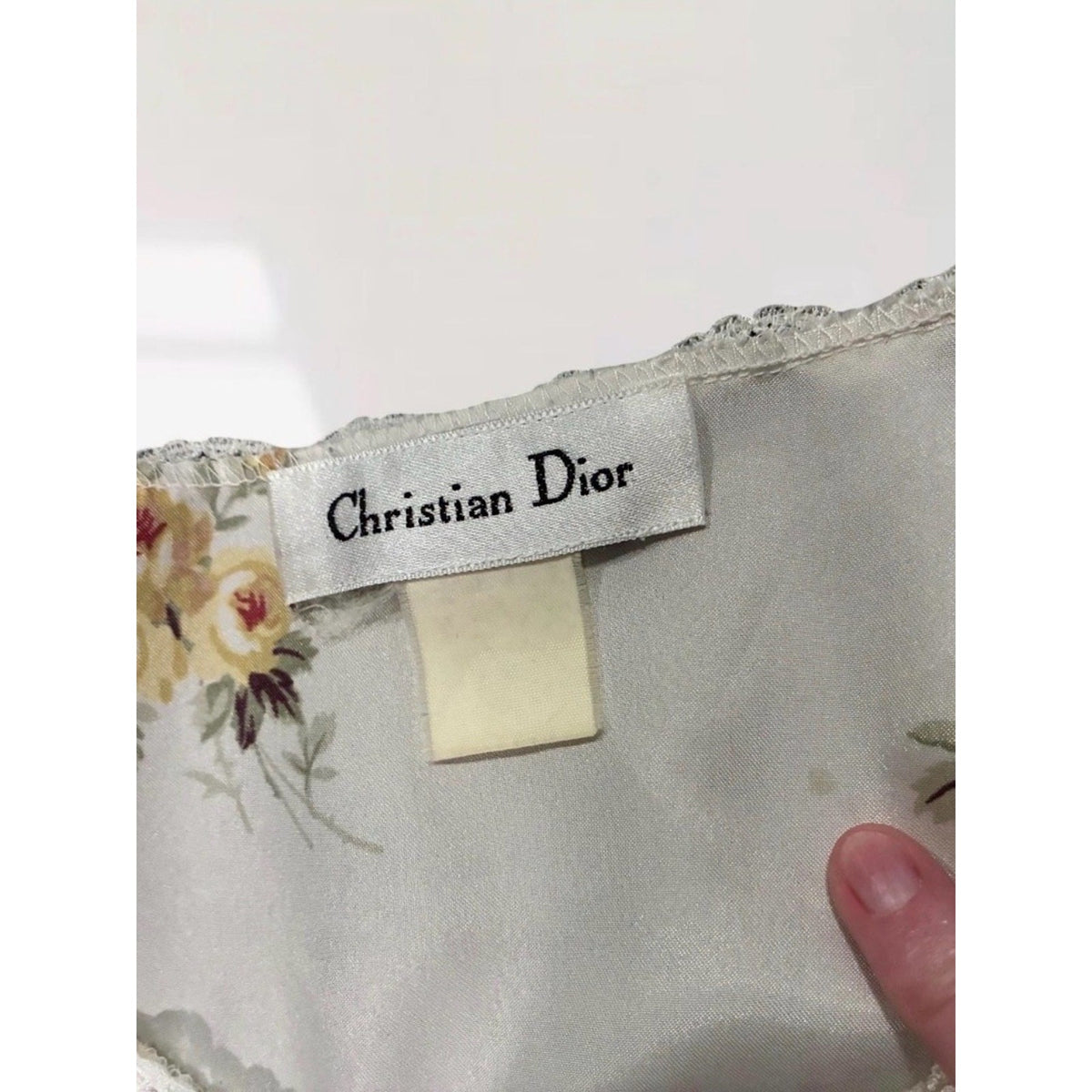 Vintage Christian Dior Floral Lace Maxi Nightdress Sz XL