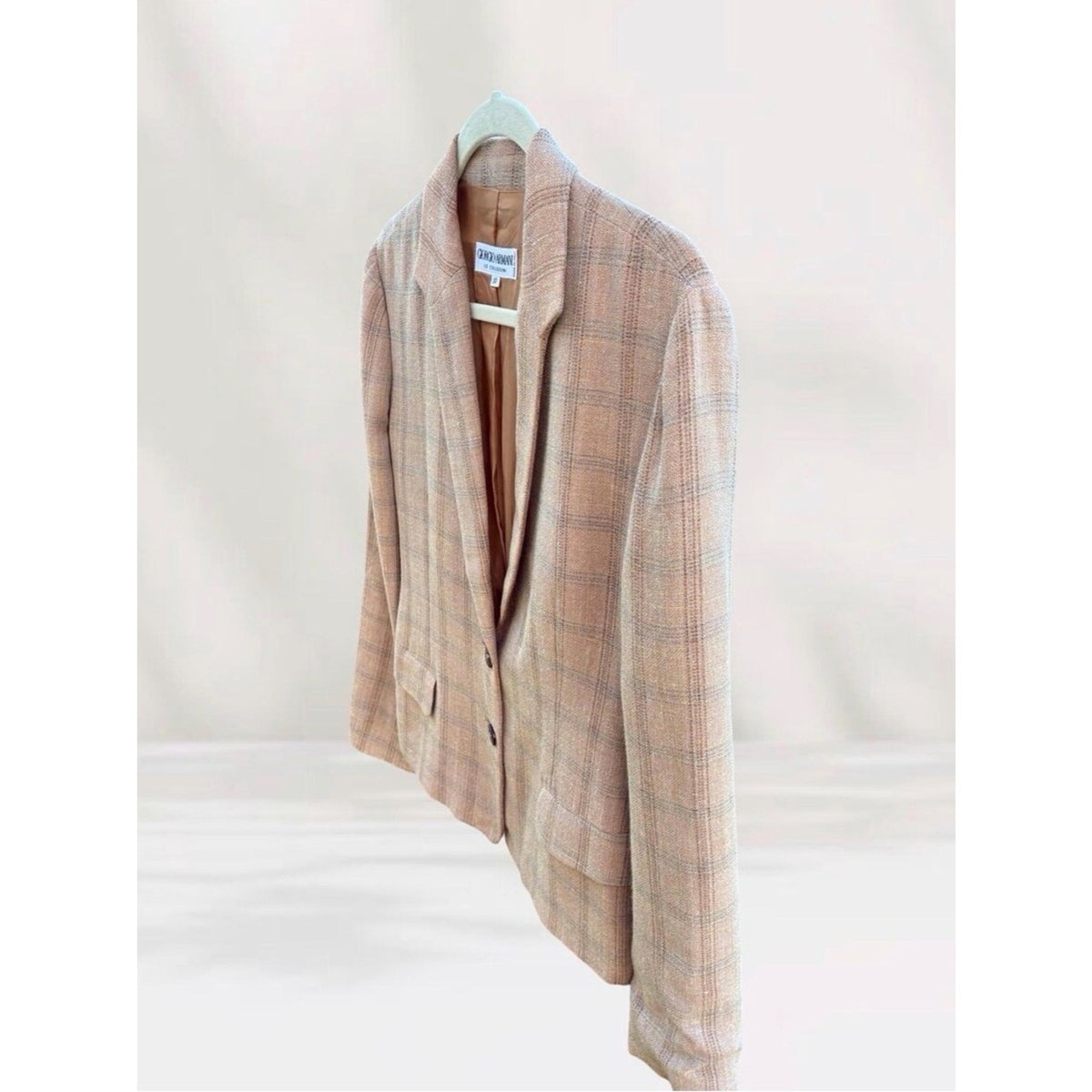 Vintage Giorgio Armani Le Collezioni Windowpane Blazer Made in Italy Sz 10/M