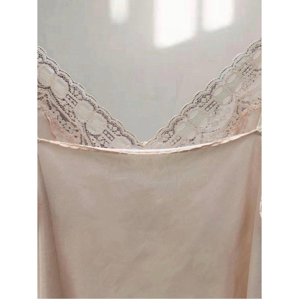 Olga Blush Vintage Satin Cami with Lace Trim Size 36 (~S) | Camisole Top