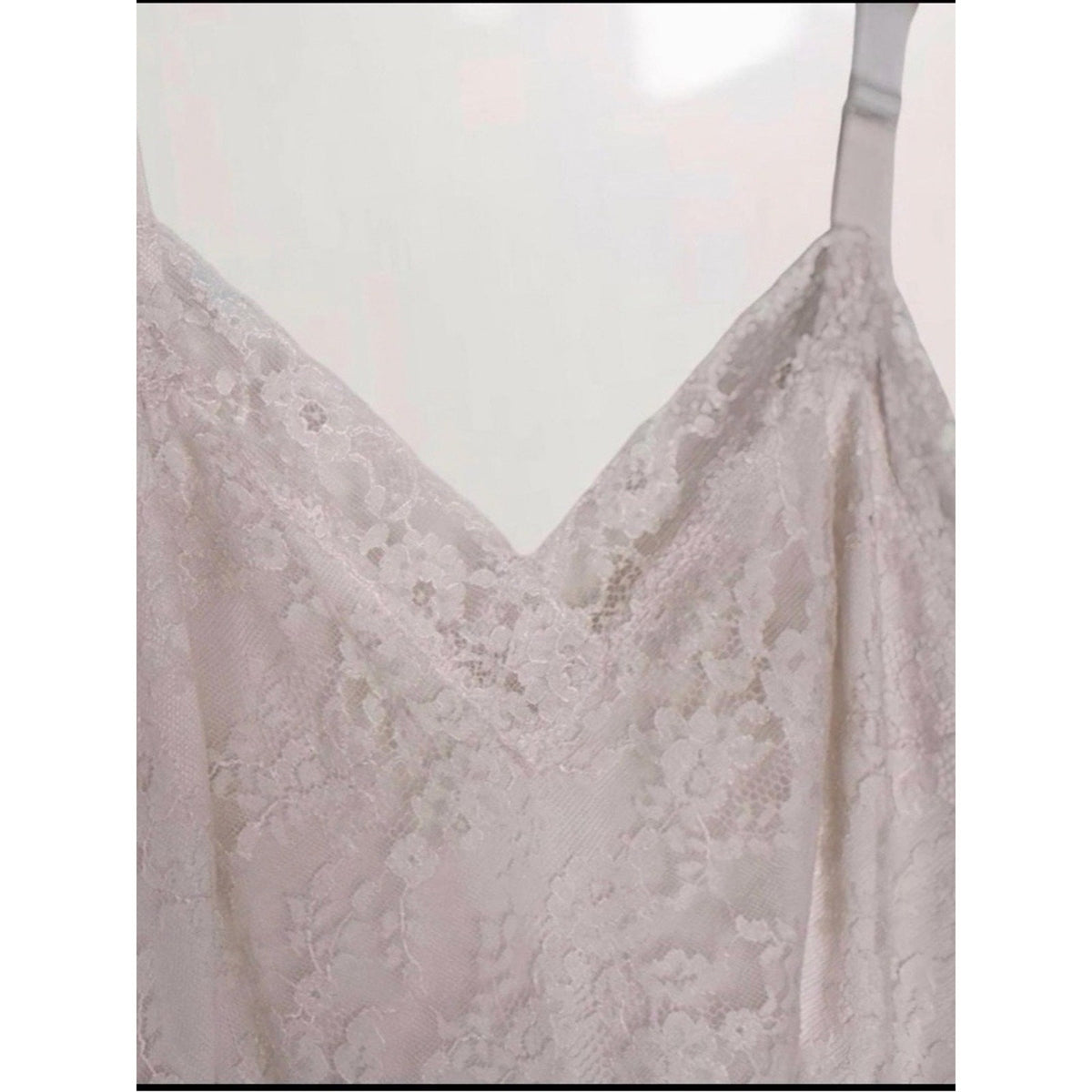 Vintage Van Raalte Black & Ivory Lace Nylon Slip Dress Made in USA