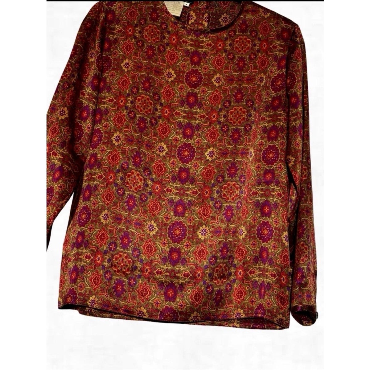 Salvatore Ferragamo Italy 100% Silk Vintage Blouse 4