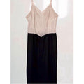 Vintage Van Raalte Black & Ivory Lace Nylon Slip Dress Made in USA
