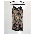 Lucie Ann II Floral Satin Slip with Black Lace Trim M/L