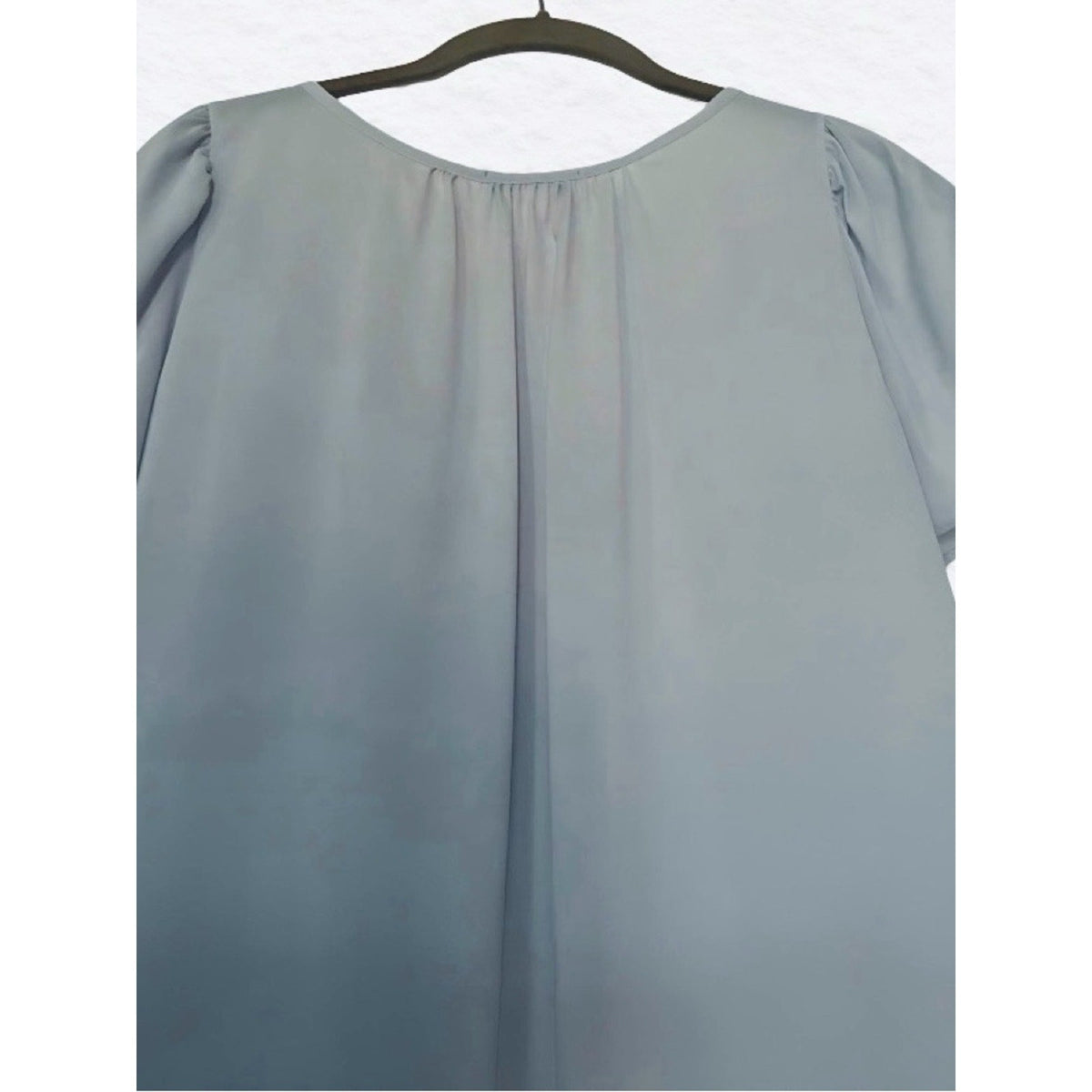 Shadowline Vintage Sky Blue Nylon Nightgown with Lace Flutter Sleeve Size M