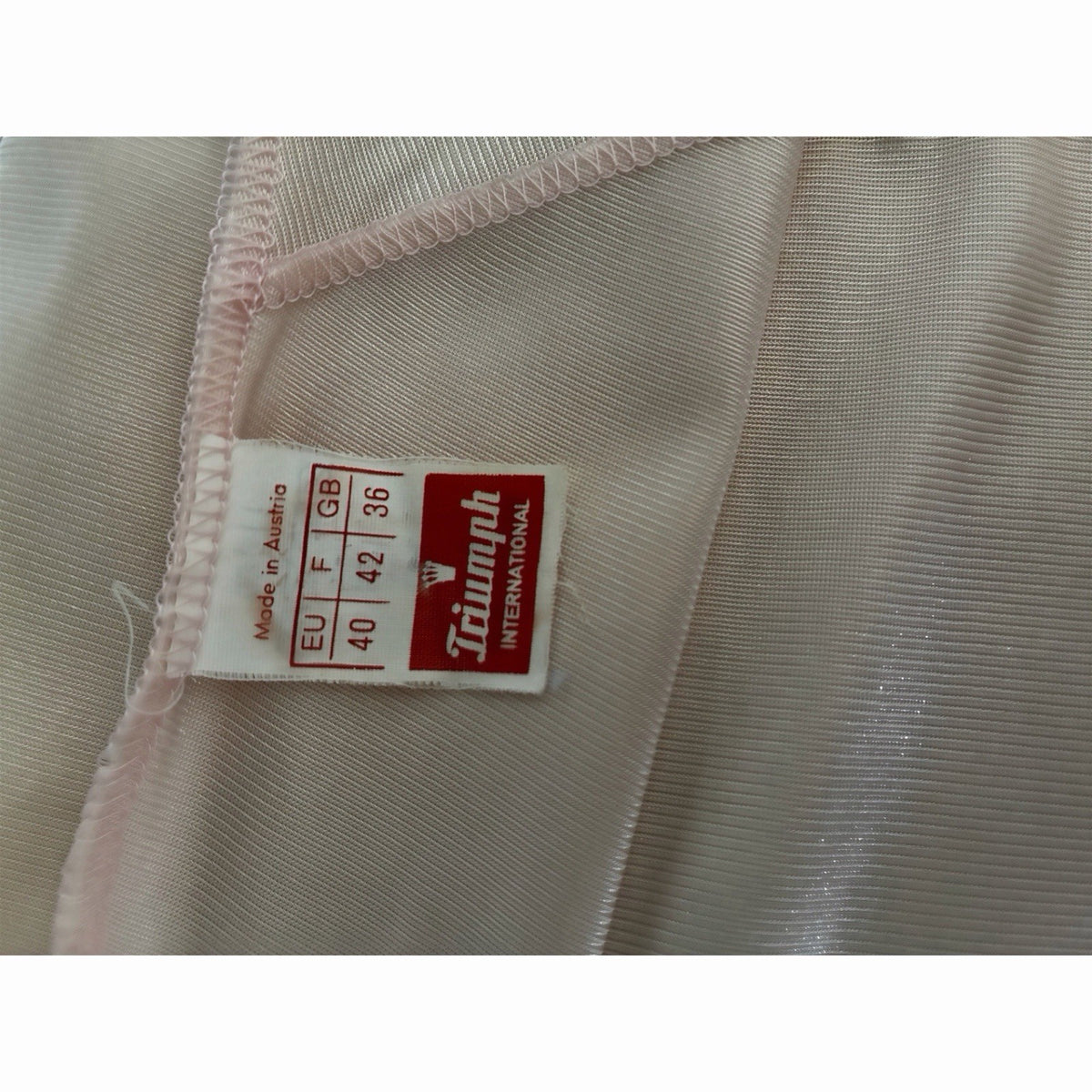 Vintage Triumph Embroidered Yoke Pink Satin Camisole Made in Austria