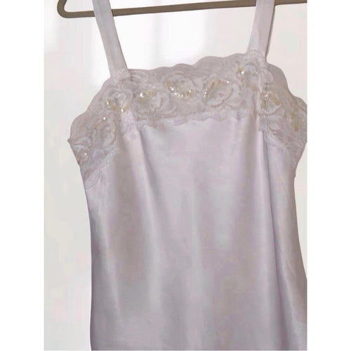 Lucie Anne II Vintage Ivory Satin Camisole with Beaded Sequin Lace Size 32 (~XS)