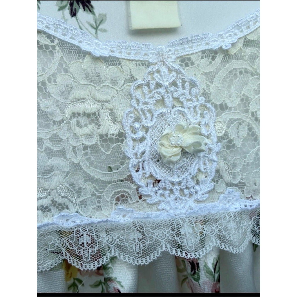 Vintage Christian Dior Floral Lace Maxi Nightdress Sz XL