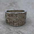 Sterling Italian Florentine-Textured Bold Statement Ring — Size 5.75