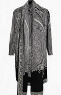 Pauline Trigère Archival Vintage Elegant Bohemian Evening Dress + Scarf Set