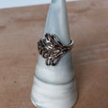 Sterling Silver Diamond Cut Openwork Fan Ring – Size 7