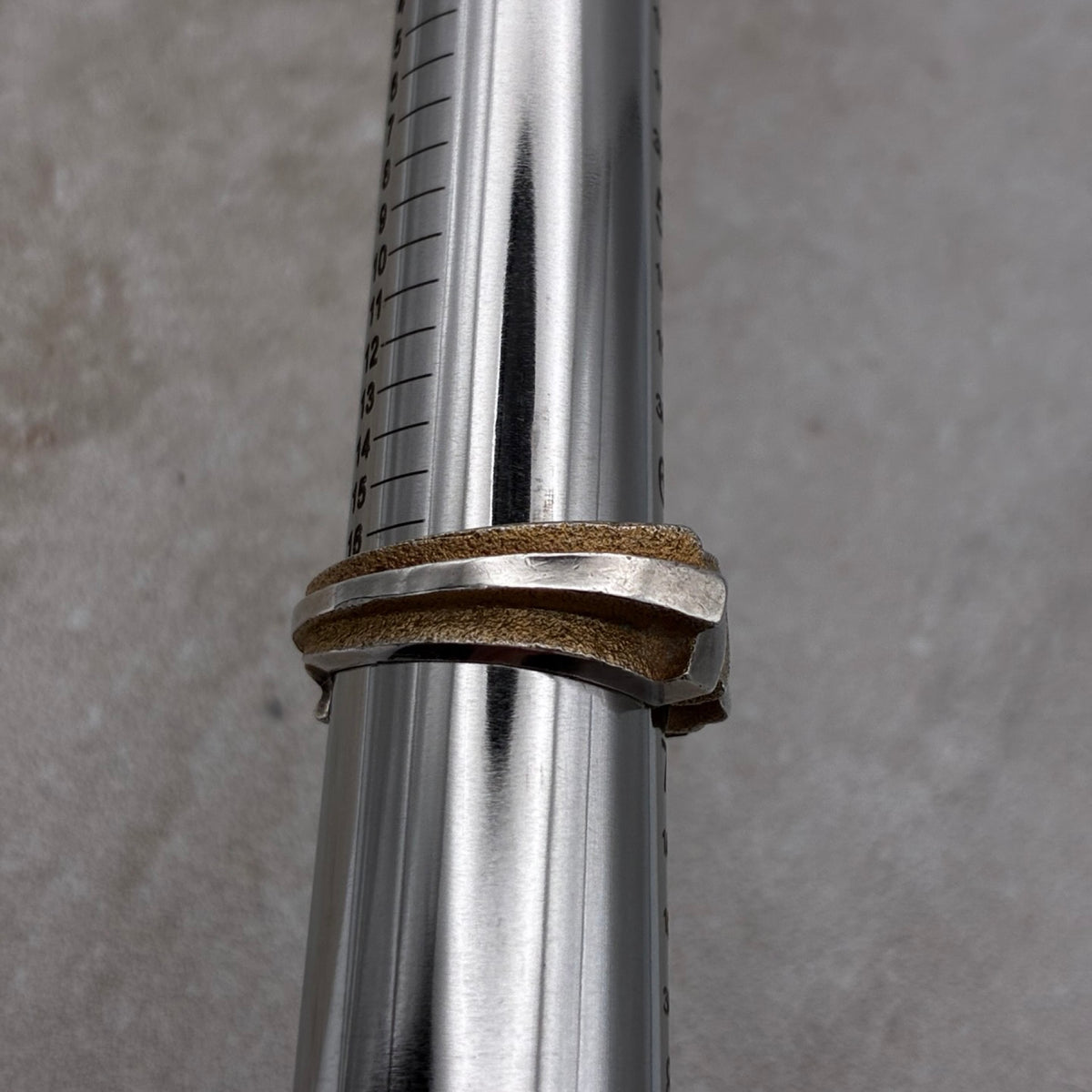Sterling Two-Tone Modernist Sculptural Ring — Size 6.5