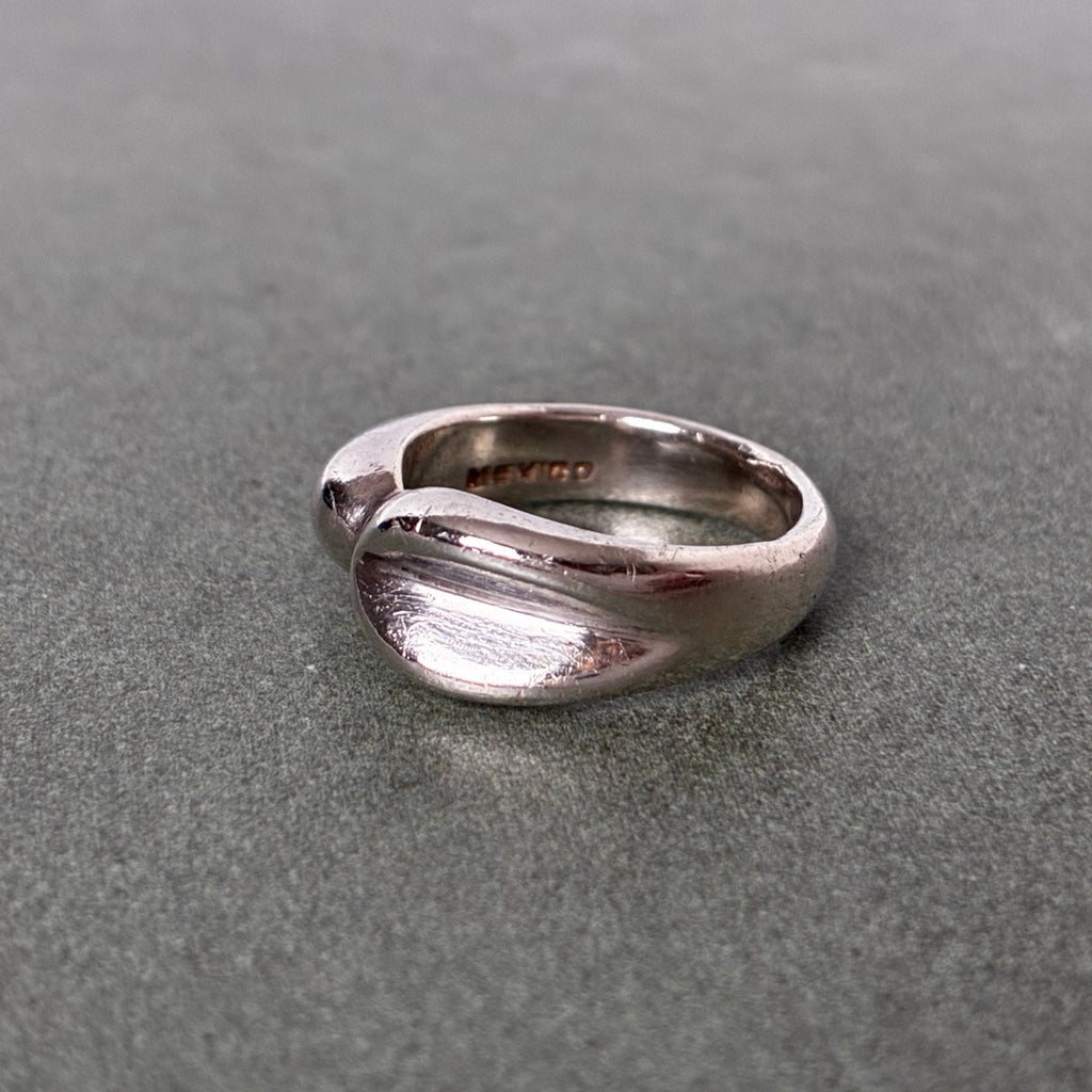 Mexican Sterling Modernist Fold Ring — Size 6