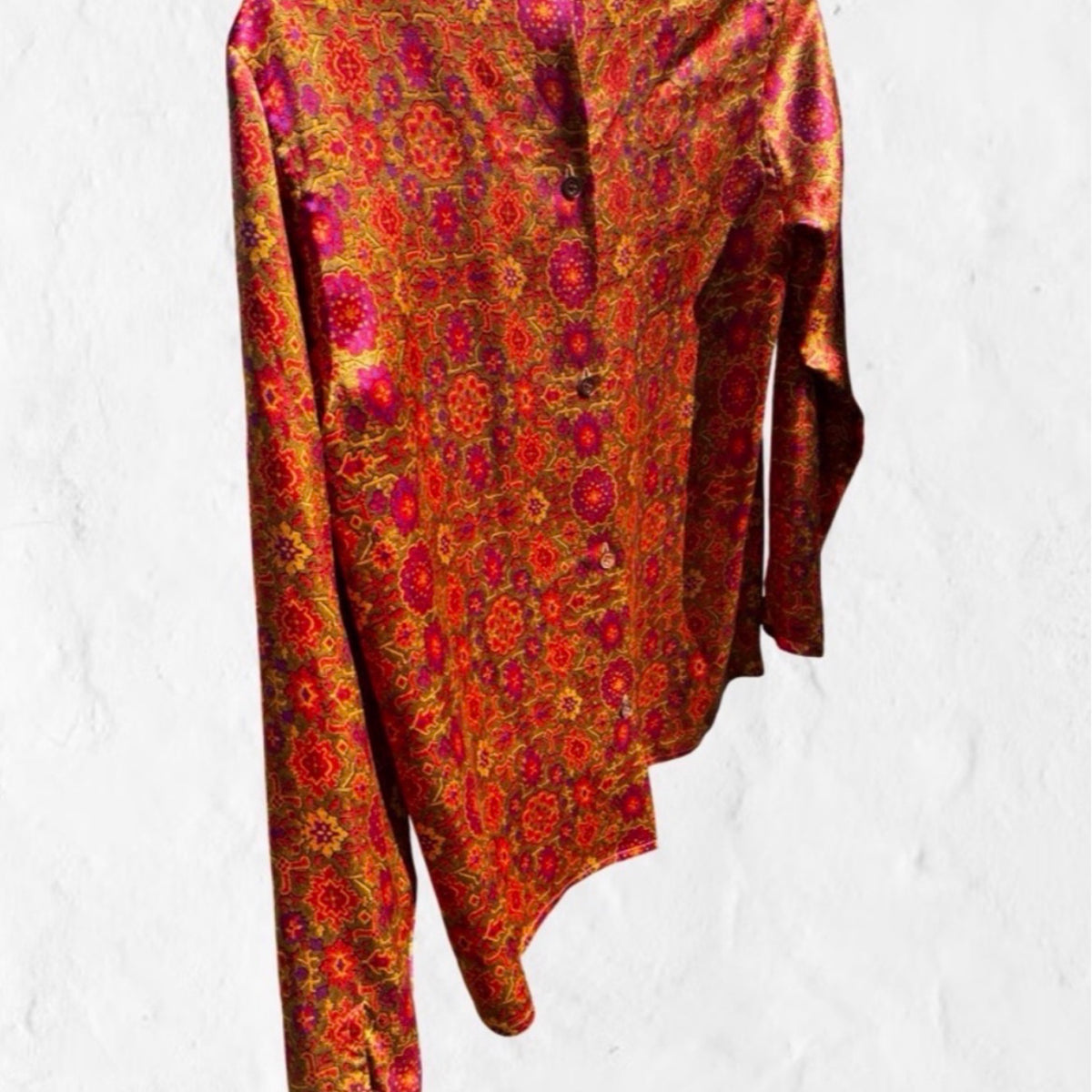 Salvatore Ferragamo Italy 100% Silk Vintage Blouse 4 S