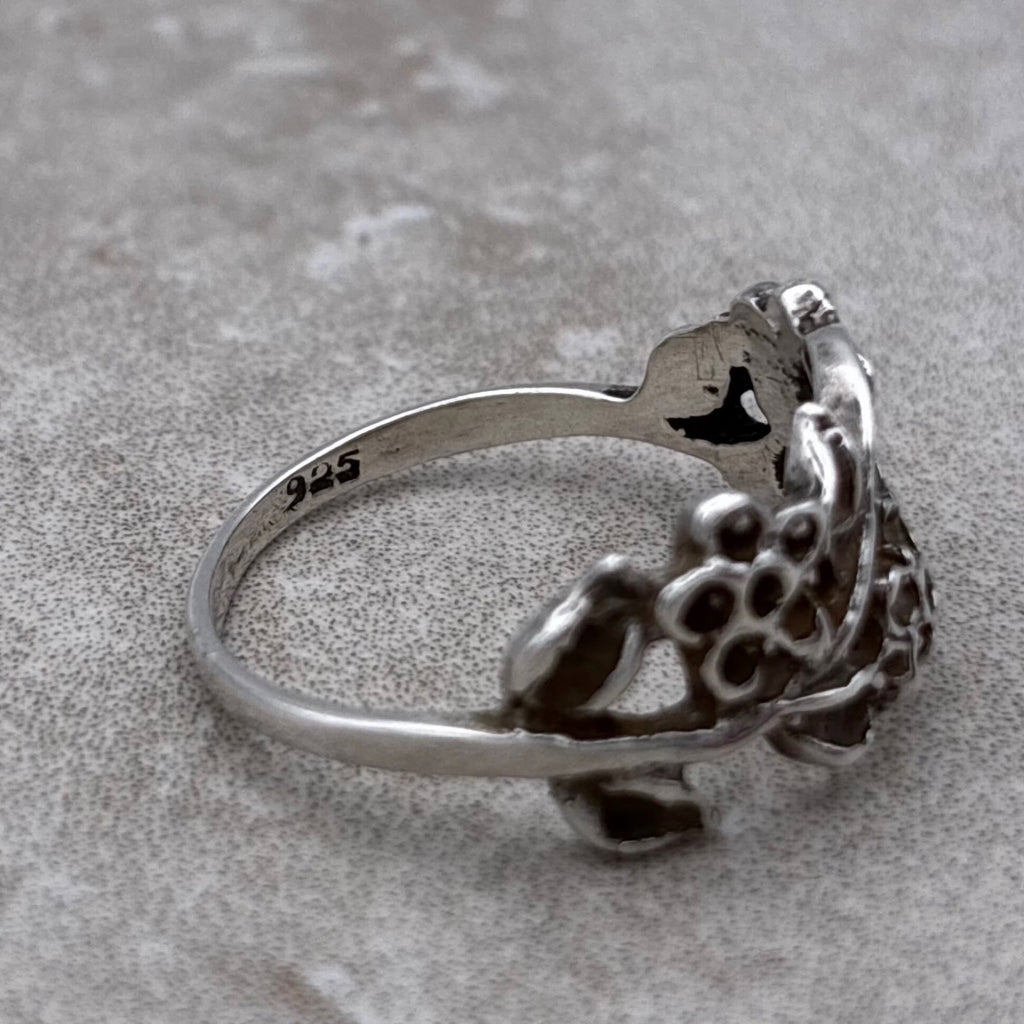 Sterling Botanical Vine Openwork Ring – Size 7.25