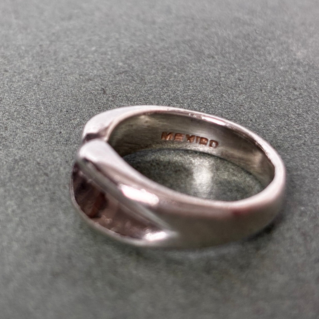 Mexican Sterling Modernist Fold Ring — Size 6