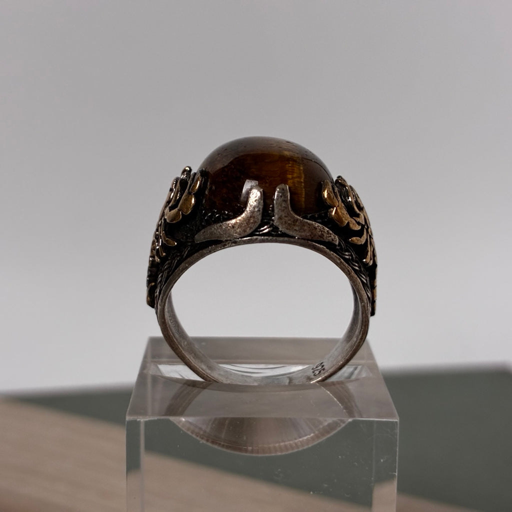 Sterling Tiger’s Eye Scorpion Statement Ring - Size 7-7.5