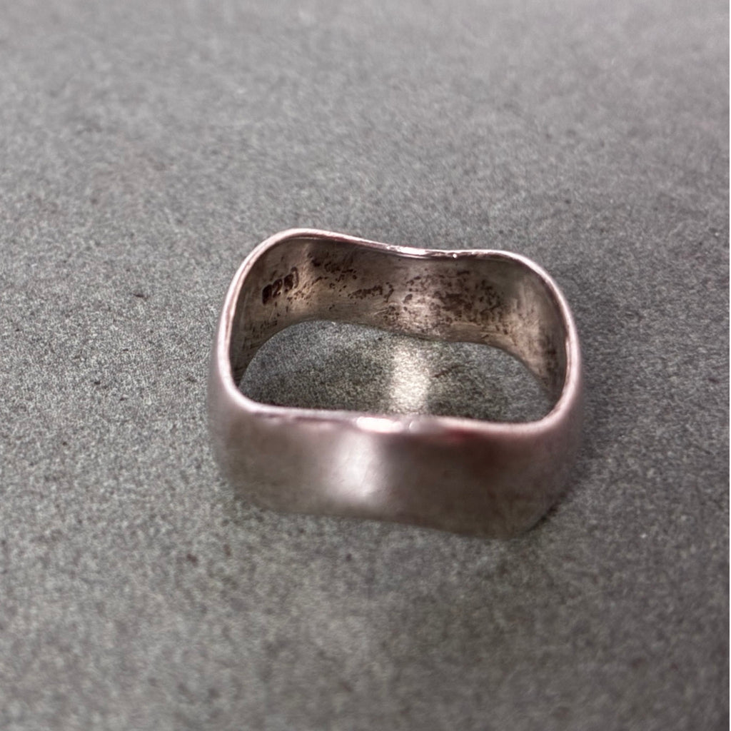Sterling Modernist Wave Ring -Size 6.75