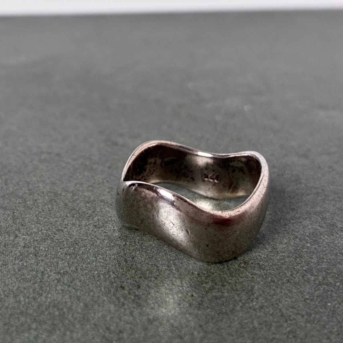 Sterling Modernist Wave Ring -Size 6.75