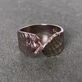 Sterling Sculptural Textured Bypass Ring — Size 5.5