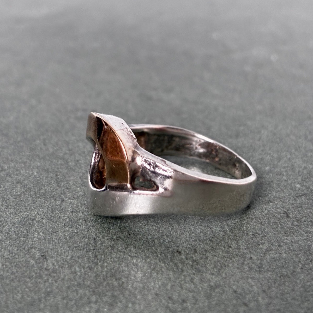 Sterling Two-Tone Modernist Ring Size 6.5