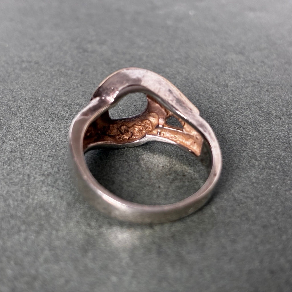 Sterling Two-Tone Modernist Ring Size 6.5