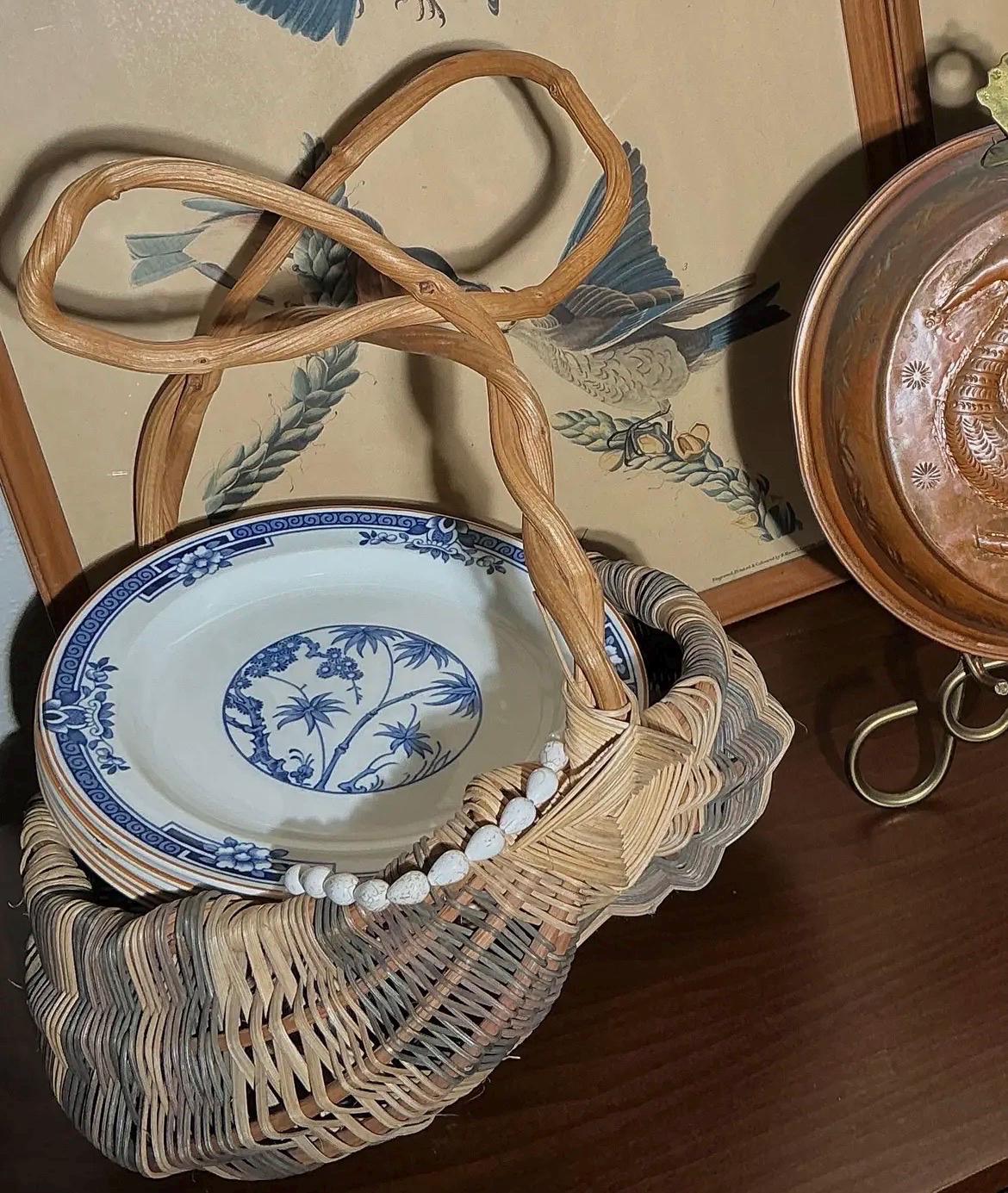 Set of 6 Wood & Sons Kenya Plates | Blue White English Transferware Tableware
