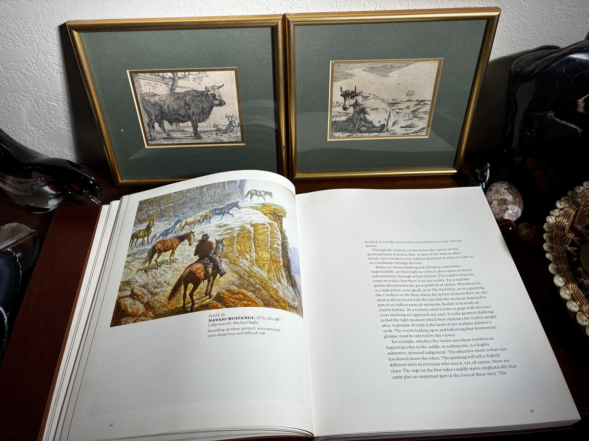 Vintage Perillo Leather Bound Native American Coffee Table Art Portfolio Book 1980s Collector Volume