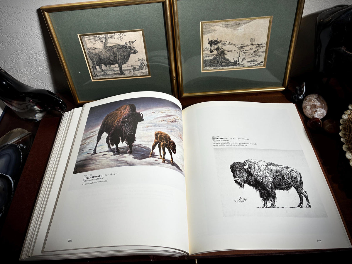 Vintage Perillo Leather Bound Native American Coffee Table Art Portfolio Book 1980s Collector Volume