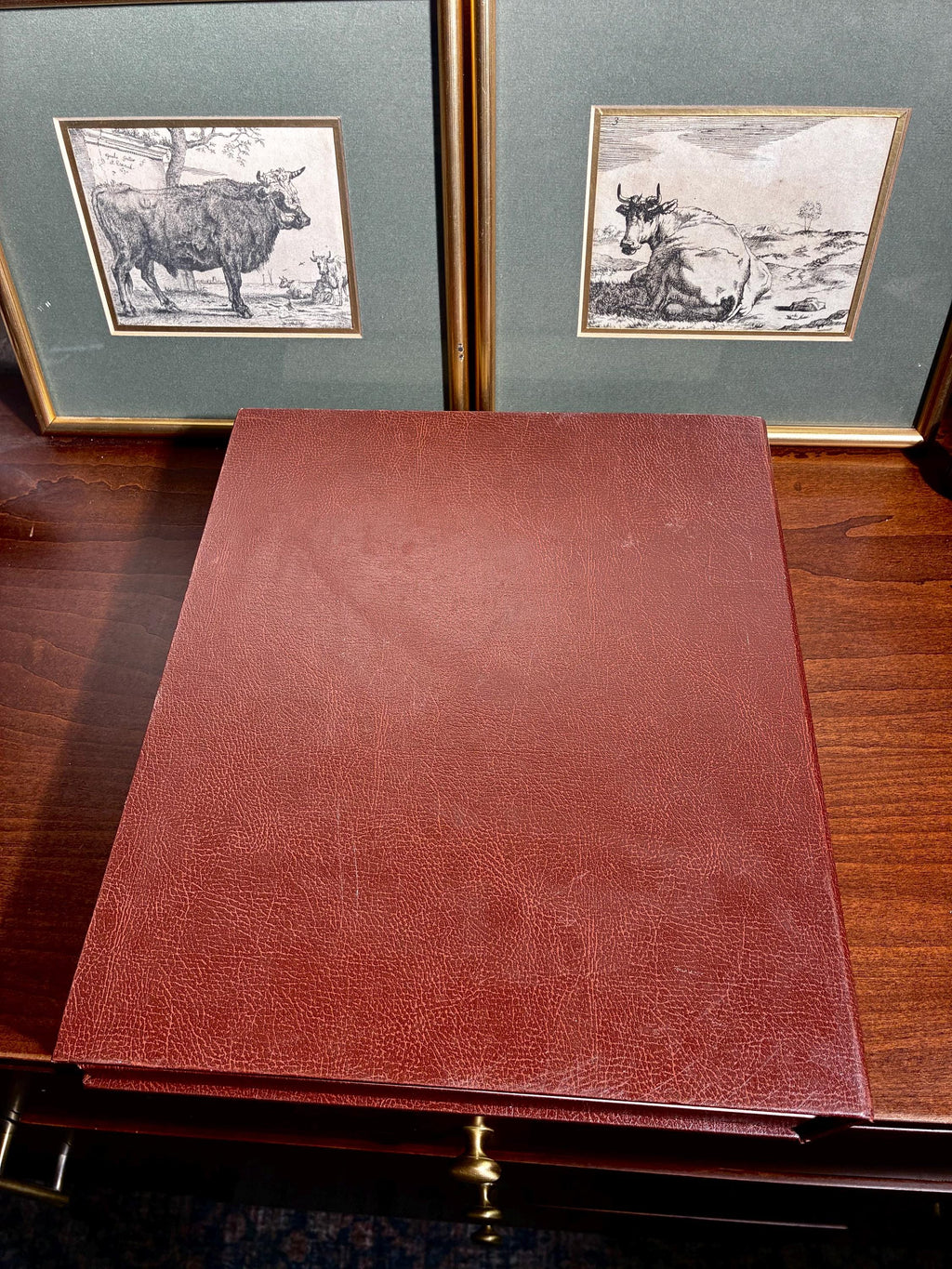 Vintage Perillo Leather Bound Native American Coffee Table Art Portfolio Book 1980s Collector Volume