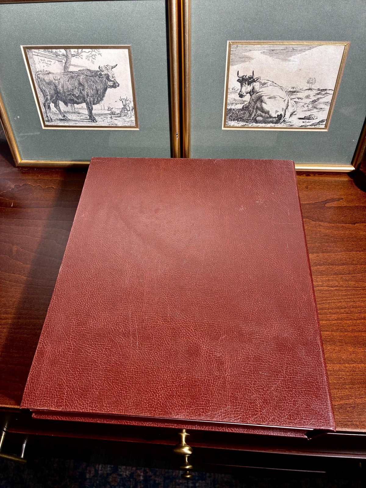 Vintage Perillo Leather Bound Native American Coffee Table Art Portfolio Book 1980s Collector Volume