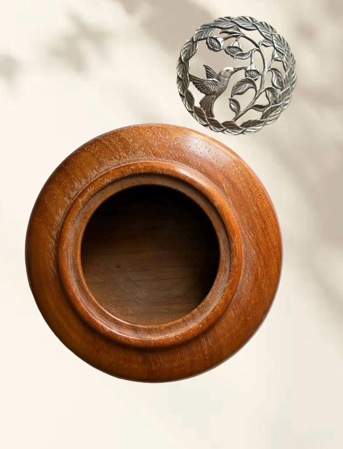 Signed Jerry W. Ward Handcrafted Wooden Hummingbird Box | Rustic Louisiana Folk Art Trinket Box