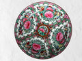 Vintage Famille Rose Porcelain Bowl | Hand Painted Chinoiserie Floral Centerpiece Dish