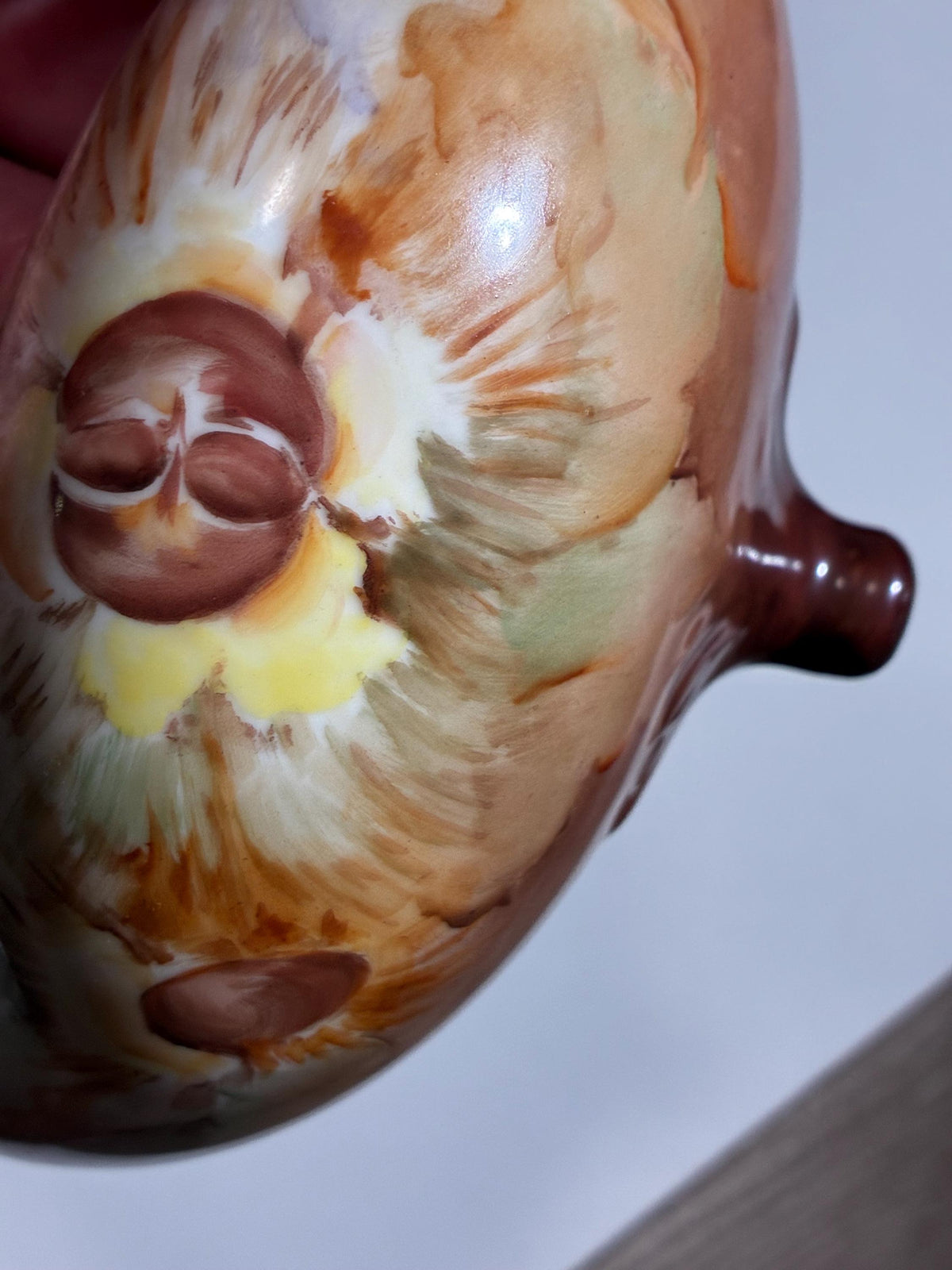Vintage Hand Painted Art Pottery Footed Cachepot | Floral Jardiniere Planter | Arts & Crafts Console Bowl