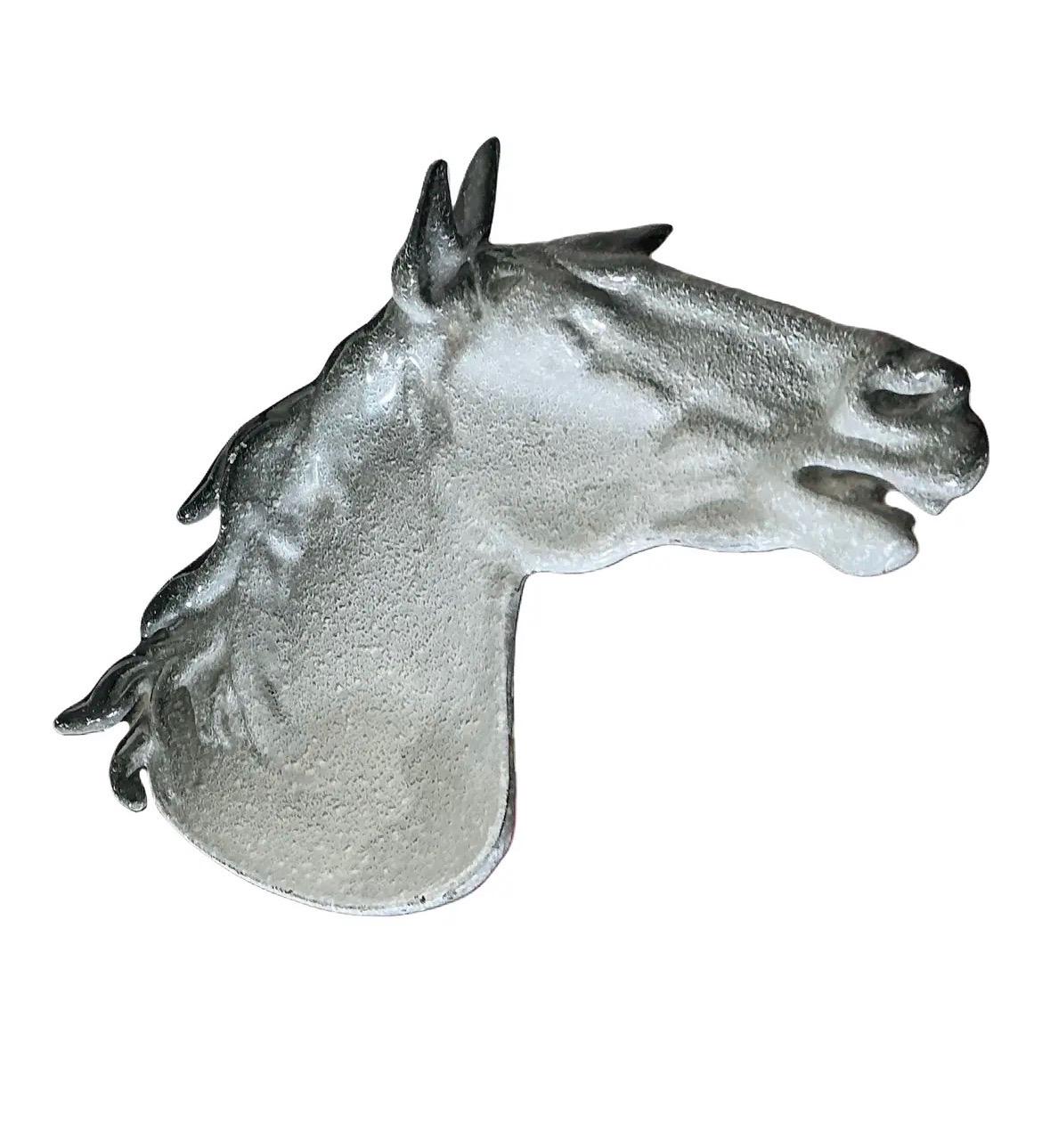 Sculptural Horse Head Dish | Vintage Equestrian Decor | Cast Iron Tray