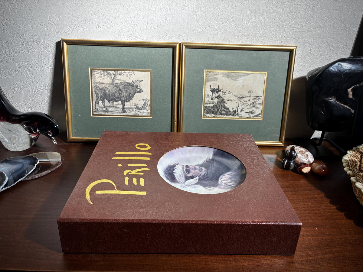 Vintage Perillo Leather Bound Native American Coffee Table Art Portfolio Book 1980s Collector Volume