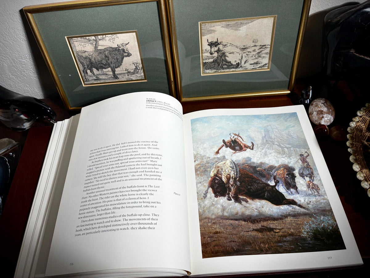 Vintage Perillo Leather Bound Native American Coffee Table Art Portfolio Book 1980s Collector Volume