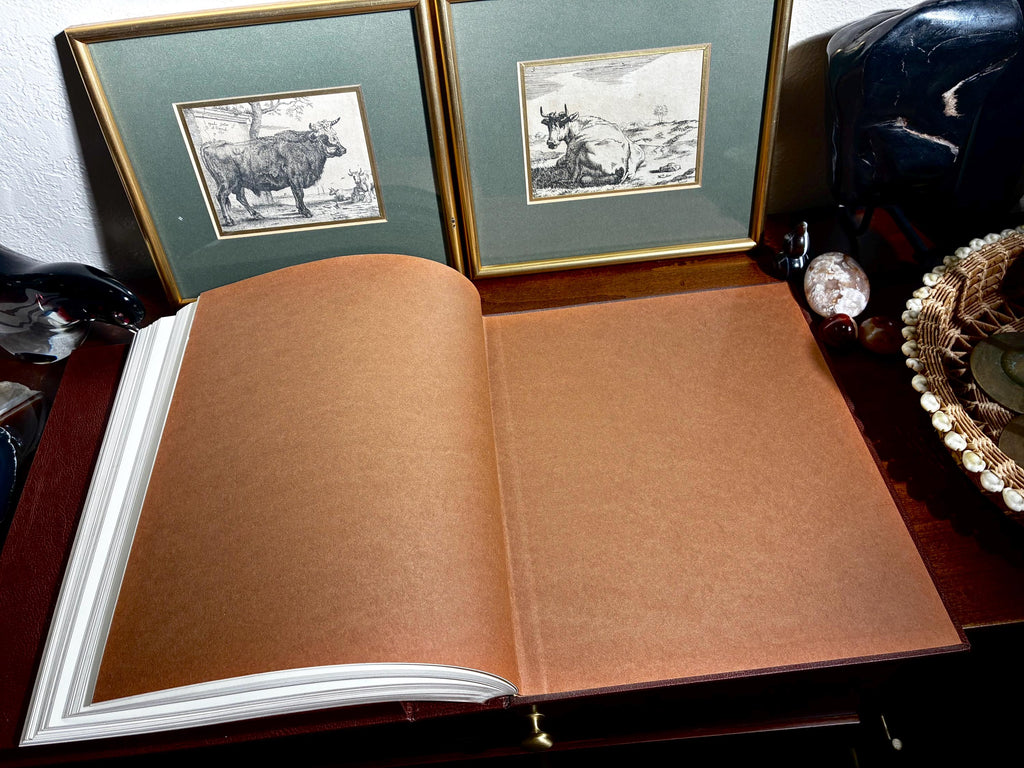 Vintage Perillo Leather Bound Native American Coffee Table Art Portfolio Book 1980s Collector Volume